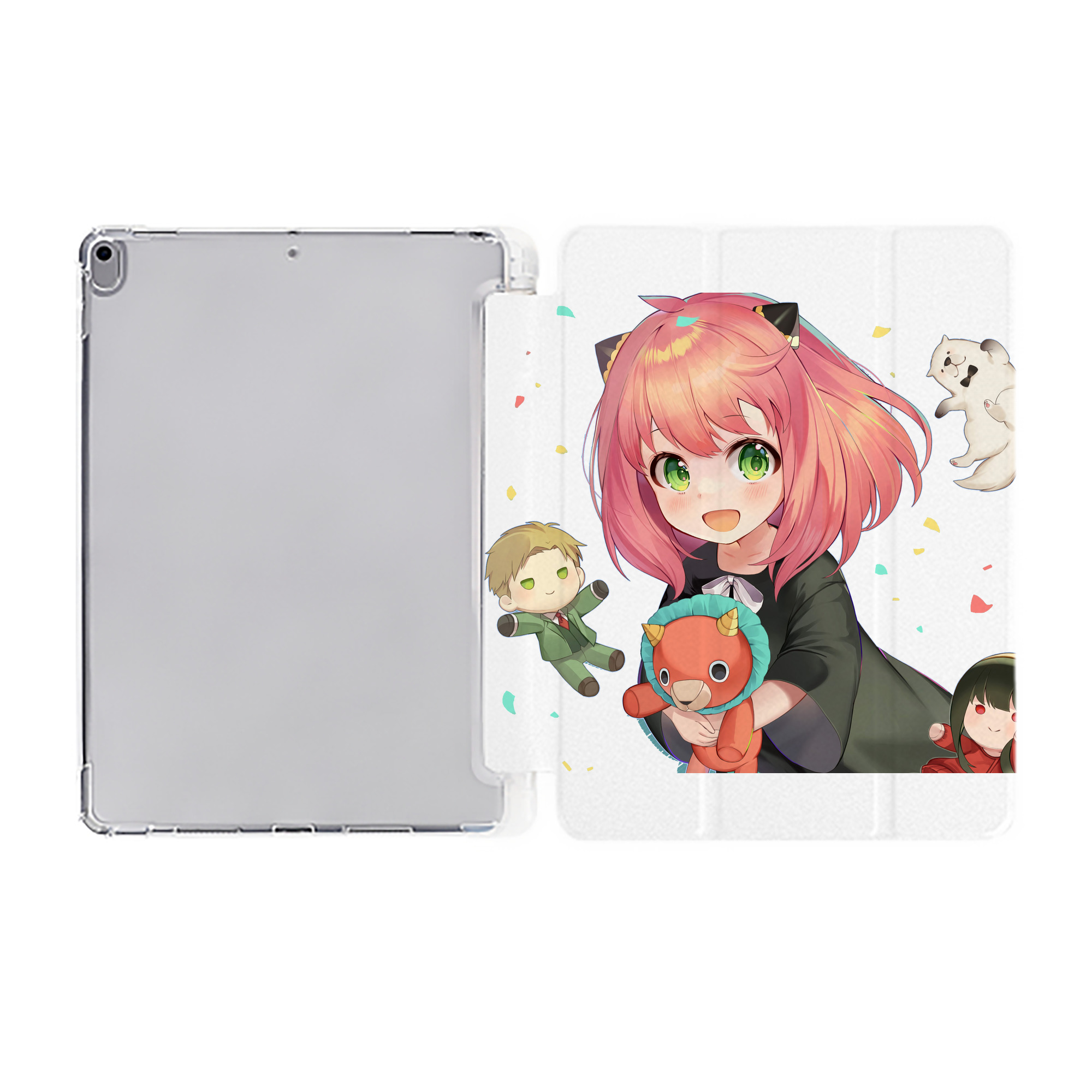 （画像用） SPY×FAMILY间谍家家酒 IPad ケース ペン収納付き 三つ折りスタンド PUレザー×シリコン 対応機種9.5/10.5/10.9インチ
